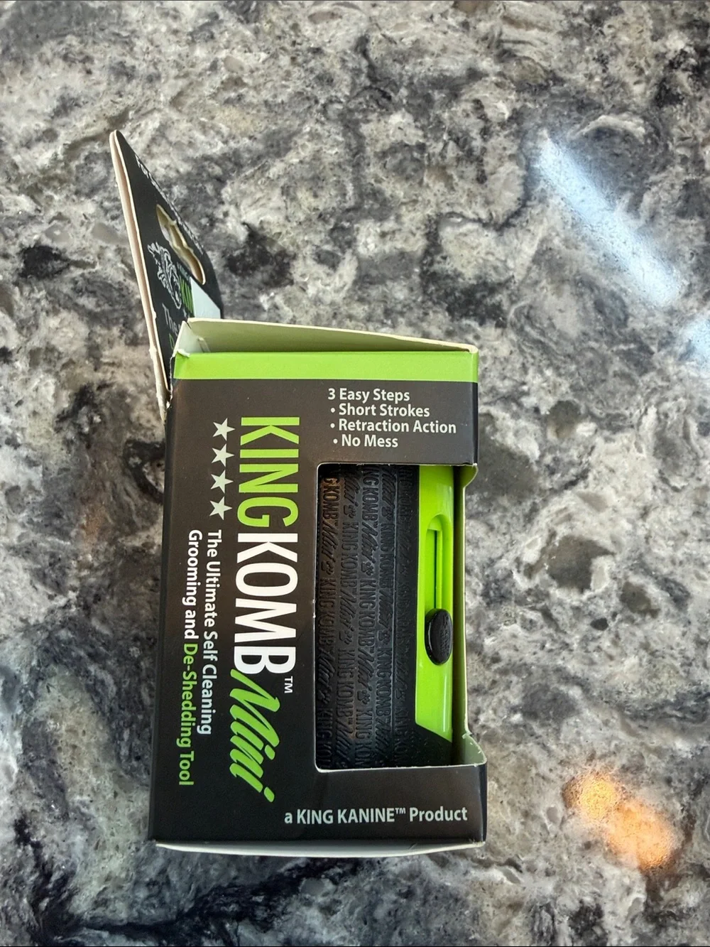 King Komb Mini Self-Cleaning Pet Grooming Tool - Bright Green